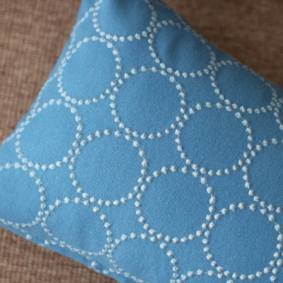 ミニクッション 長方形 タンバリン生地 ブルー(if1078)