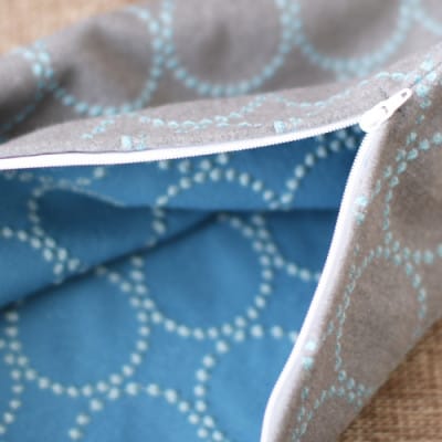 ミニクッション 長方形 タンバリン生地 グレー(ブルー) (if1078)