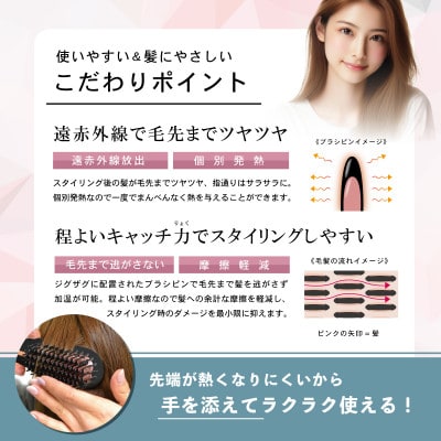 ケアライズ　ブラシ型ヘアアイロン　モデル-C(コンパクトタイプ)【B-50】