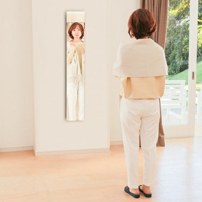 賃貸OK　壁掛けミラー　全身が映る鏡　シンプルな四角形【クリスタルスリム】　1点