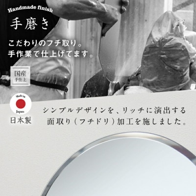 賃貸OK　壁掛けミラー　丸い鏡 【クリスタルラウンド】　1点