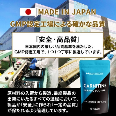 ハルクファクター カルニチン 90粒 タブレット コエンザイムQ10 サプリメント