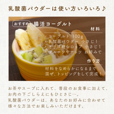 日本の発酵食品からとれた「オーガニック腸活乳酸菌パウダー」100g×3袋セット