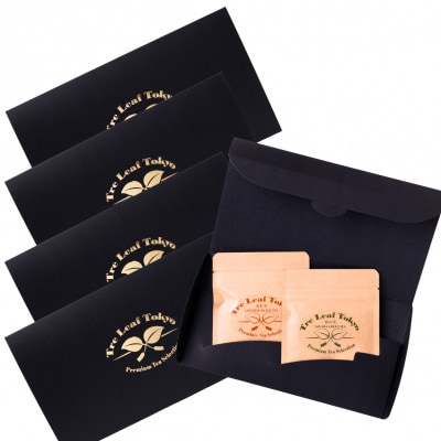 Tre Leaf Tokyo 東京狭山茶・和紅茶ギフトセット黒ケース入 各3包入　5セット