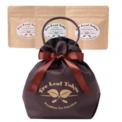 Tre Leaf Tokyo 東京狭山茶・和紅茶・ほうじ茶ギフトセット不織布バック付