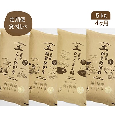 【毎月定期便】奥能登産のおいしいお米4種類を食べくらべ!全4回