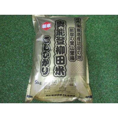 令和8年産奥能登柳田米　こしひかり5Kg　精米