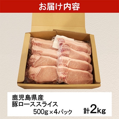 <訳あり> 鹿児島県産 豚ロース スライス 計2kg 豚肉 小分け 国産 【コワダヤ】
