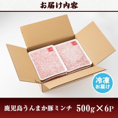 鹿児島うんまか豚ミンチ(計3kg・500g×6P)