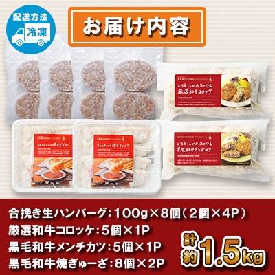 お肉屋さんがお届け!お惣菜 詰め合わせ (計約1.5kg) 【カミチク】 s137(さつま町)