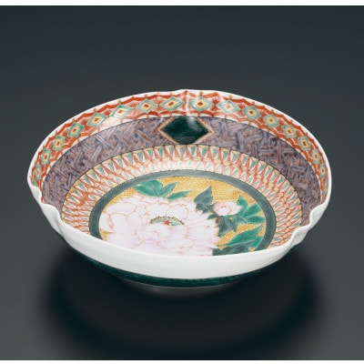菓子器　色絵牡丹　宮本晄