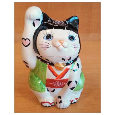 九谷LOVE招き猫「ゆっきー姫　7号」右手あげ