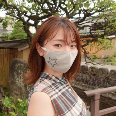 石川県産　トイト　珪藻土入りファッションマスク　星プリントシリーズ　2枚セット