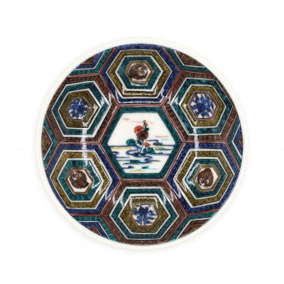 九谷焼　4号皿揃(6P) 古九谷名品6選(6枚組)