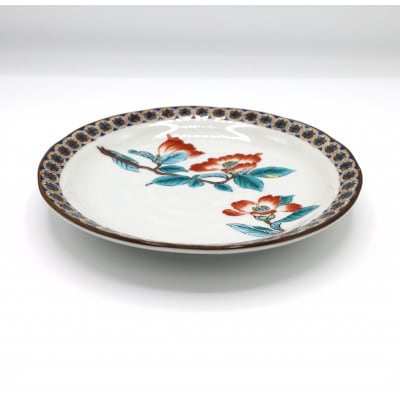 九谷焼　6号皿揃・金襴小紋五草花(5枚組)