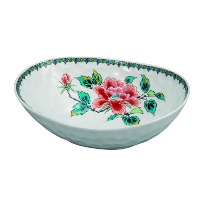 九谷焼　6号たまご鉢・赤牡丹