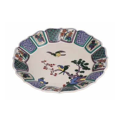 九谷焼 10号盛皿・古九谷