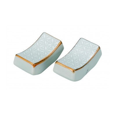 九谷焼　組箸置・白七宝