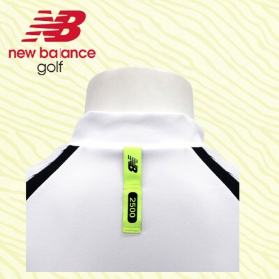 ニューバランスゴルフ　ウェア　モックネックシャツ　メンズ　UVカット　半袖　Mサイズ　ホワイト