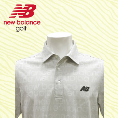 ニューバランスゴルフ　ロゴウェア　ポロシャツ　メンズ　通気性　半袖　Mサイズ　グレー