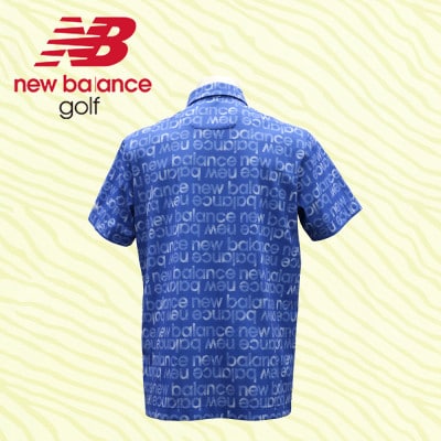 ニューバランスゴルフ　ロゴウェア　ポロシャツ　メンズ　通気性　半袖　Lサイズ　ブルー