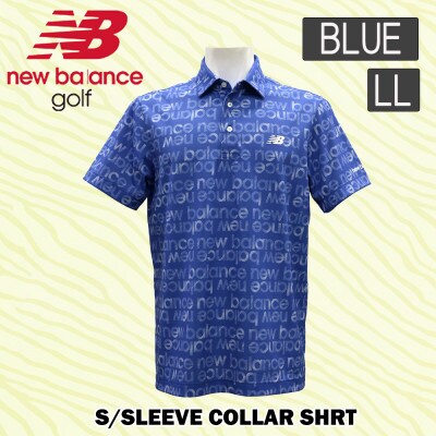 ニューバランスゴルフ　ロゴウェア　ポロシャツ　メンズ　通気性　半袖　LLサイズ　ブルー