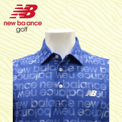 ニューバランスゴルフ　ロゴウェア　ポロシャツ　メンズ　通気性　半袖　3Lサイズ　ブルー