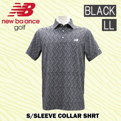 ニューバランスゴルフ　ロゴウェア　ポロシャツ　メンズ　通気性　半袖　LLサイズ　ブラック