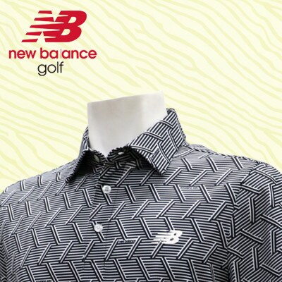 ニューバランスゴルフ　ロゴウェア　ポロシャツ　メンズ　通気性　半袖　LLサイズ　ブラック