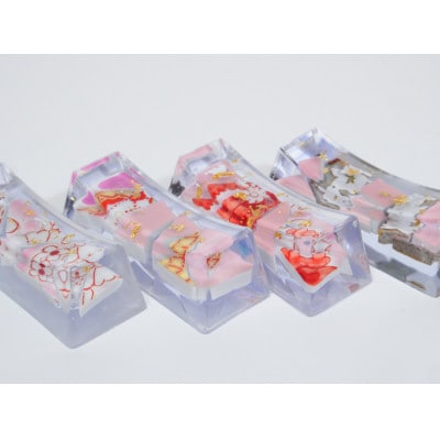 九谷焼のかけらを再生した箸置き HASHI STAND 4点セット(03 ピンク系)