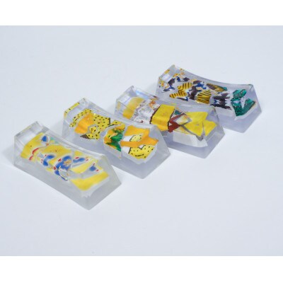 九谷焼のかけらを再生した箸置き HASHI STAND 4点セット(05 黄色系)