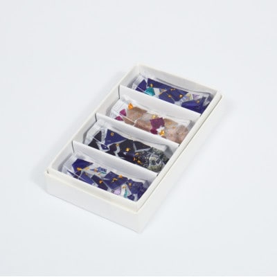 九谷焼のかけらを再生した箸置き HASHI STAND 4点セット(06 濃色系)