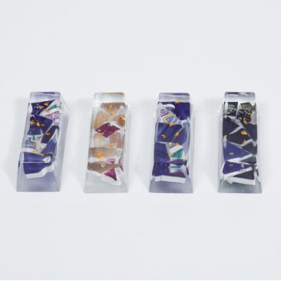 九谷焼のかけらを再生した箸置き HASHI STAND 4点セット(06 濃色系)