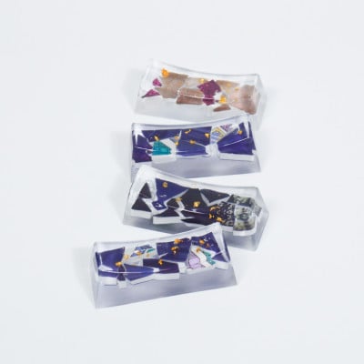 九谷焼のかけらを再生した箸置き HASHI STAND 4点セット(06 濃色系)