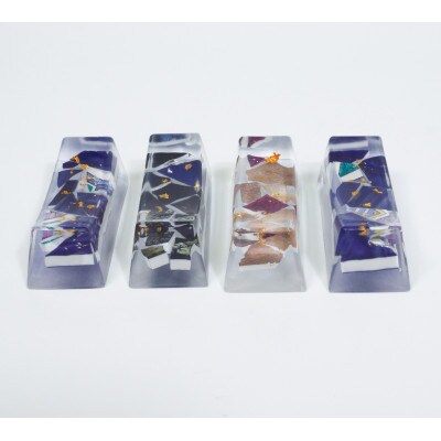 九谷焼のかけらを再生した箸置き HASHI STAND 4点セット(06 濃色系)