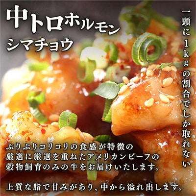 【訳あり】中トロホルモン 高級シマチョウ 小分け 自家製西京味噌焼き 1kg ご飯が止まらない!