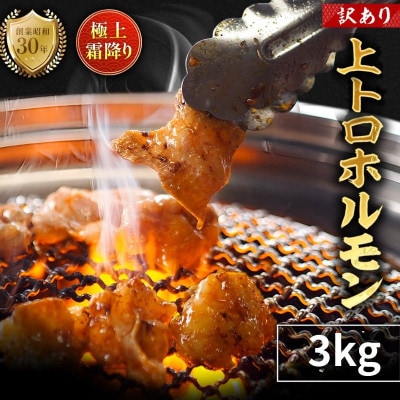 【訳あり】国産牛 霜降り 上トロホルモン 3kg