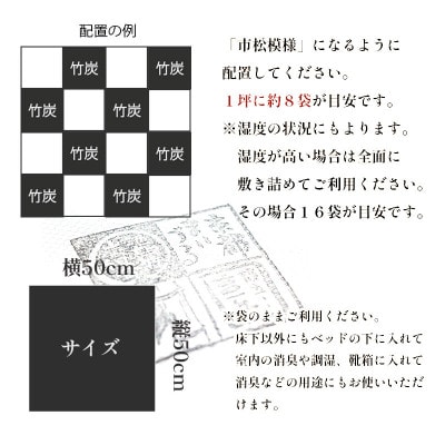 床下竹炭 8L 2袋 (お試し竹酢液30ml×8個付き)