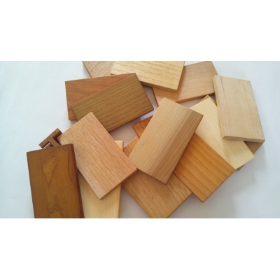 広葉樹見本帳「森の響」(広葉樹40種類のサンプル板 60×110mm(板)40枚)【50-1】