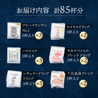 ドリップコーヒーアソート85杯分 珈琲 ドリップバック【17-19】