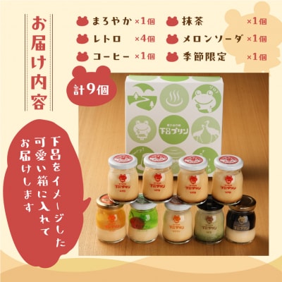 【下呂プリン】昔ながらの固めプリン多め!レトロよくばりセット(6種9個入)【47-6】