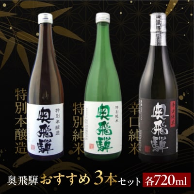 【年内順次発送】奥飛騨　おすすめ3本セット(特別本醸造・特別純米・辛口純米) お酒【16-4n】