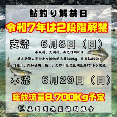 先行受付【令和7年】益田川鮎友釣り年券 1枚 あゆ 釣り券 【35-1】