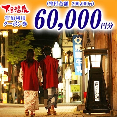 下呂温泉宿泊利用クーポン券(60,000円分)旅館 ホテル 宿泊券 旅行 6万 