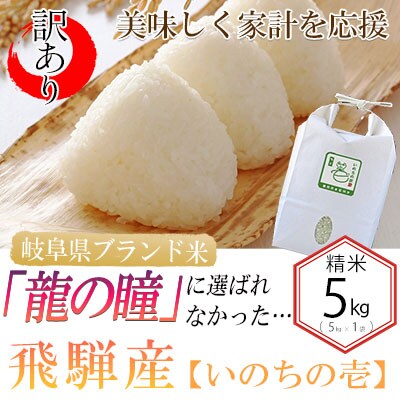 2022年産 訳あり 家計応援米!農家支援!龍の瞳になれなかった 飛騨産米 5kg×1【14-60】