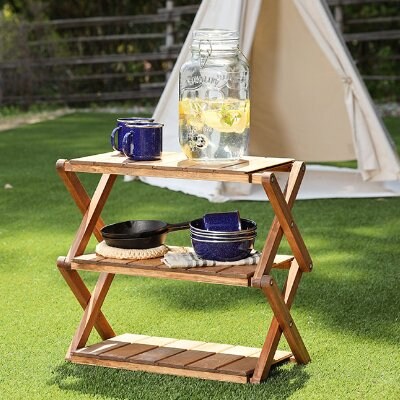 折りたたみシェルフ(高さ50cm 幅53cm 奥行27cm)棚 収納 アウトドア【62-18】