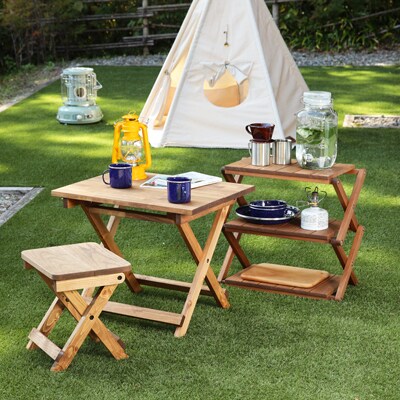 折りたたみシェルフ(高さ50cm 幅53cm 奥行27cm)棚 収納 アウトドア【62-18】