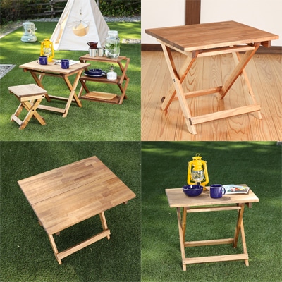 折りたたみテーブル(高さ46cm 幅60cm 奥行45cm)机 アウトドア キャンプ【62-15】 