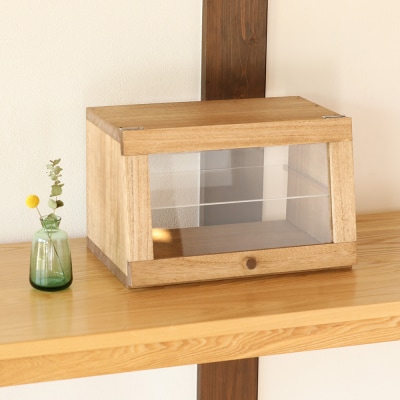 ショーケース(高さ25cm 幅40cm 奥行29cm)収納棚 飾り棚 ケース 棚【62-19】