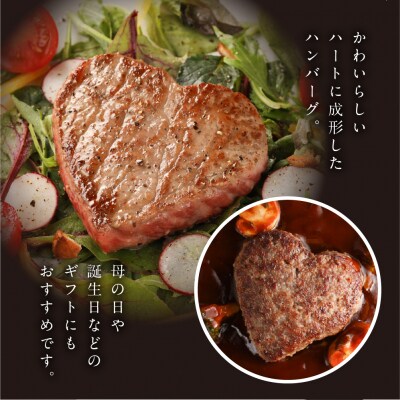  【年内順次発送】【冷凍】飛騨牛ハートハンバーグ・合挽ハートハンバーグ 各3個【22-13n】